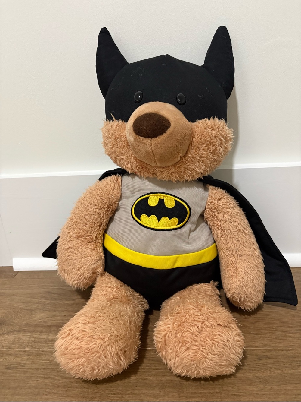 Batman Plush Bear with Cape - Yellow & Black Costume